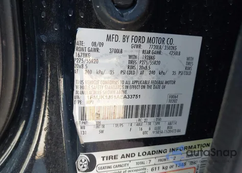 2010 Ford Expedition El Eddie Bauer/King Ranch from USA, damaged, VIN 1FMJK1J51AEA33751